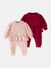 Wine Red Baby Girl Thermal Fleece Onesie: Autumn/Winter Crawling Suit Gift for 100-Day Celebration