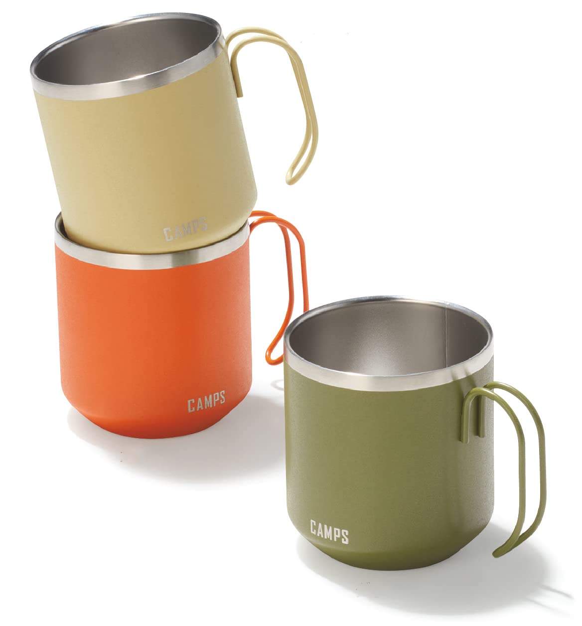 

Marutatsu CAMPS 350ml Stainless Steel Mug, Double-Layered, Insulated, Stylish, Perfect for Camping and Outdoors (3-Color Set: Orange, Beige, and