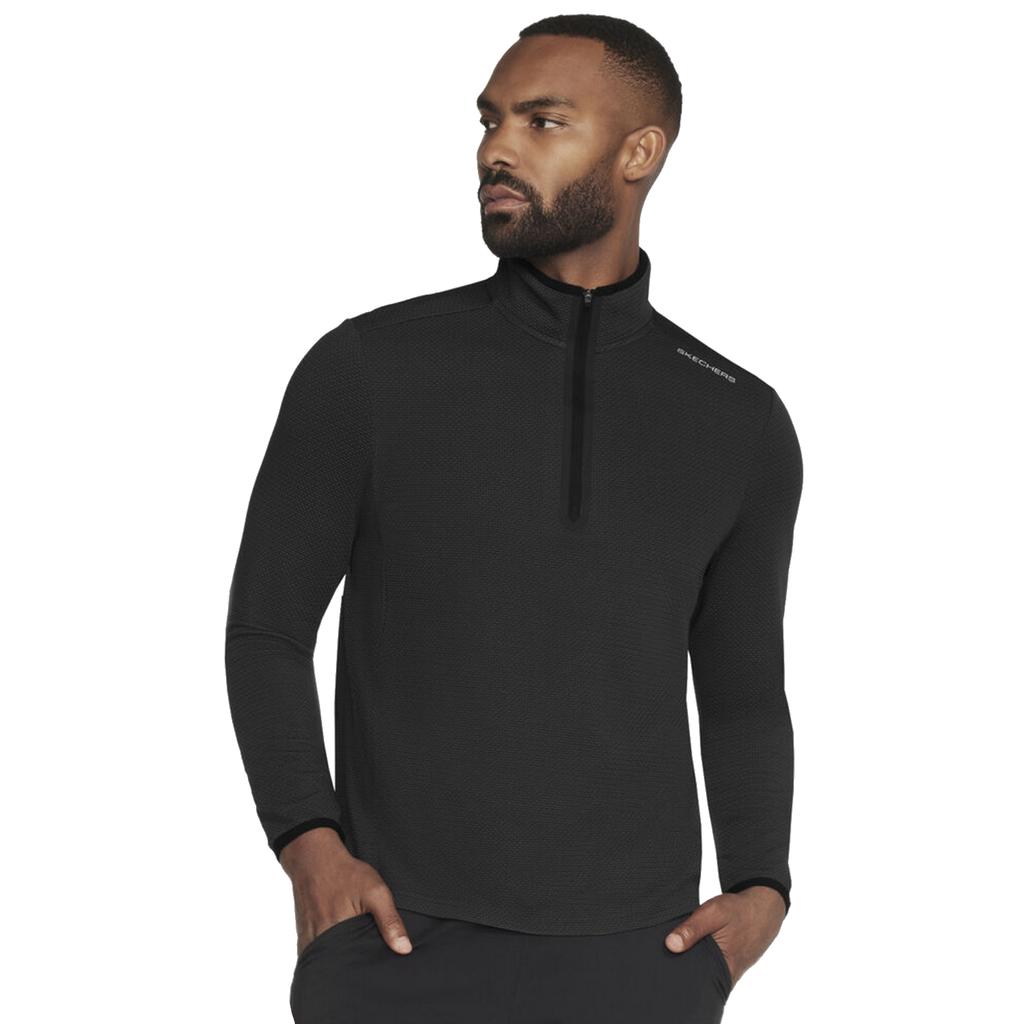 Skechers Skech-Knits Burst 1/4 Zip, Mens Black Sweatshirt