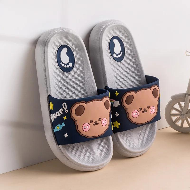 

Summer Child Shoes Boy Girl Slippers Cute Cartoon Sandals Parent-child Massage Indoor Antiskid Shower Sandals Beach Kid Sandals 30