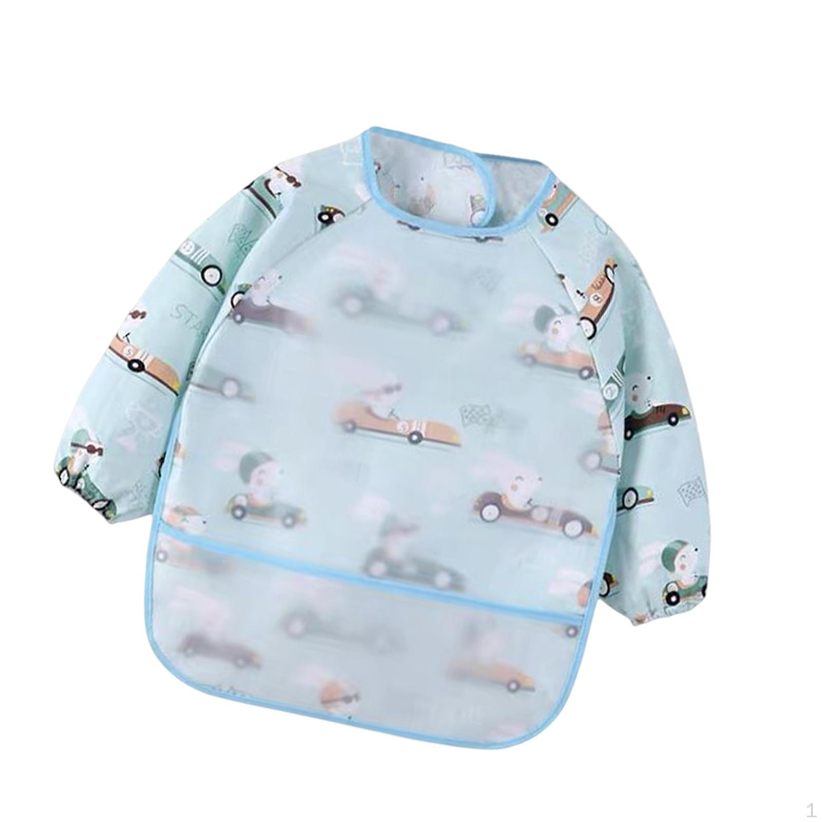 Baby Bibs Bib Smock Large Pocket for Boy or Girl Reusable Comfortable Toddler Bunny Race