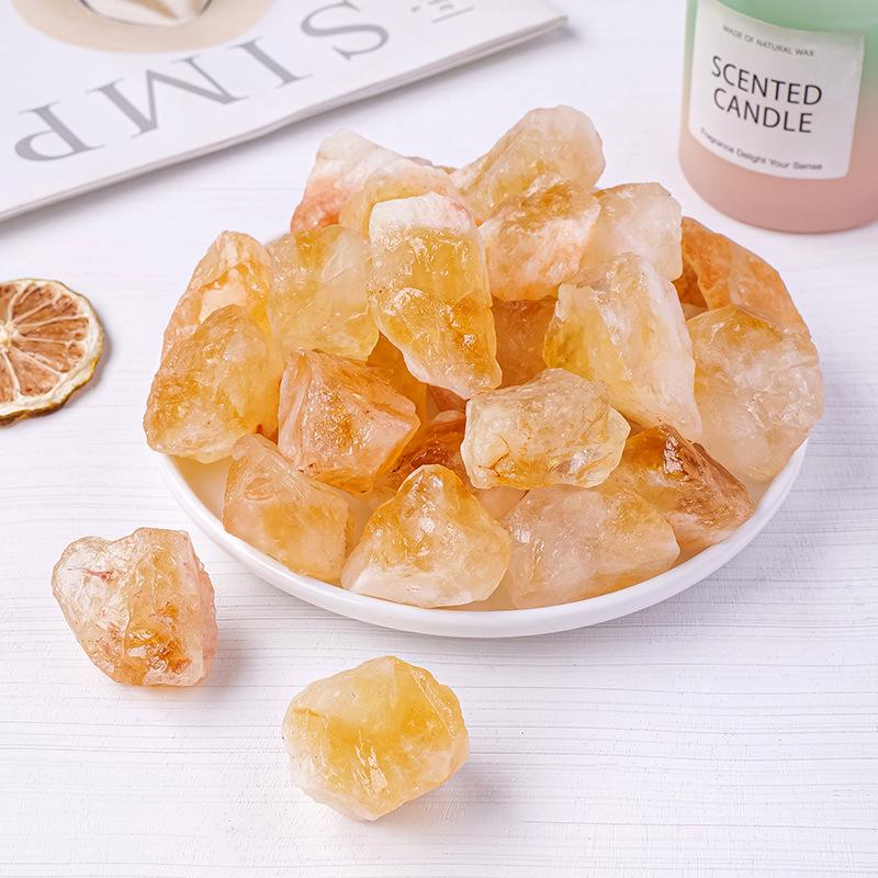 Natural Brazilian Citrine Raw Stone for Decoration: Large Chunk for Flower Pots & Fish Tanks.