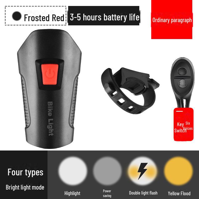 Rechargeable Waterproof USB Night Cycling Light with Speaker and Stopwatch, Strong Headlight.