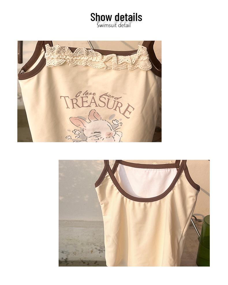 2025 Stylish Bunny Sling One-Piece Swimsuit for Girls - Adorable Summer Beachwear