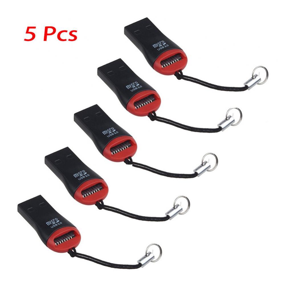 External Memory Card Readers 5Pcs Portable USB 2 0 TF Flash Memory Card Reader Adapter for Laptop чёрный