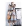 Tooxika Plaid Woolen Coat Winter New Style Over Knee Double-breasted Large Pockets Loose Mid-length Coat