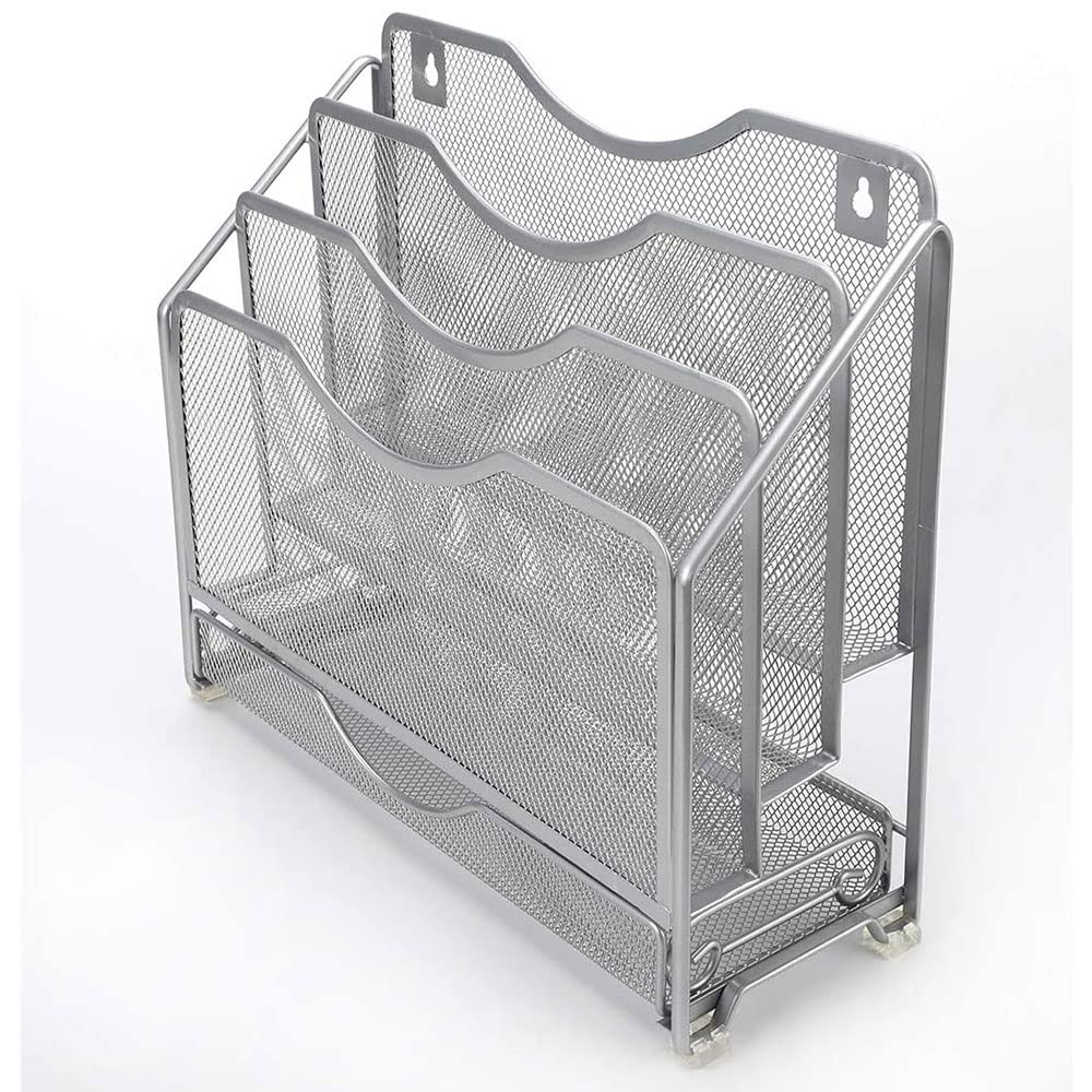 Tabletop Storage Rack File Rack Multifunctional Wall Mounted Document Rack Document Tray Rack A4 File Rack Desktop Shelf Holder Shelf Holder