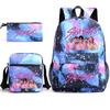 Large Capacity Schoolbag with Shoulder Strap; Student Three-piece Pencil Case Set
