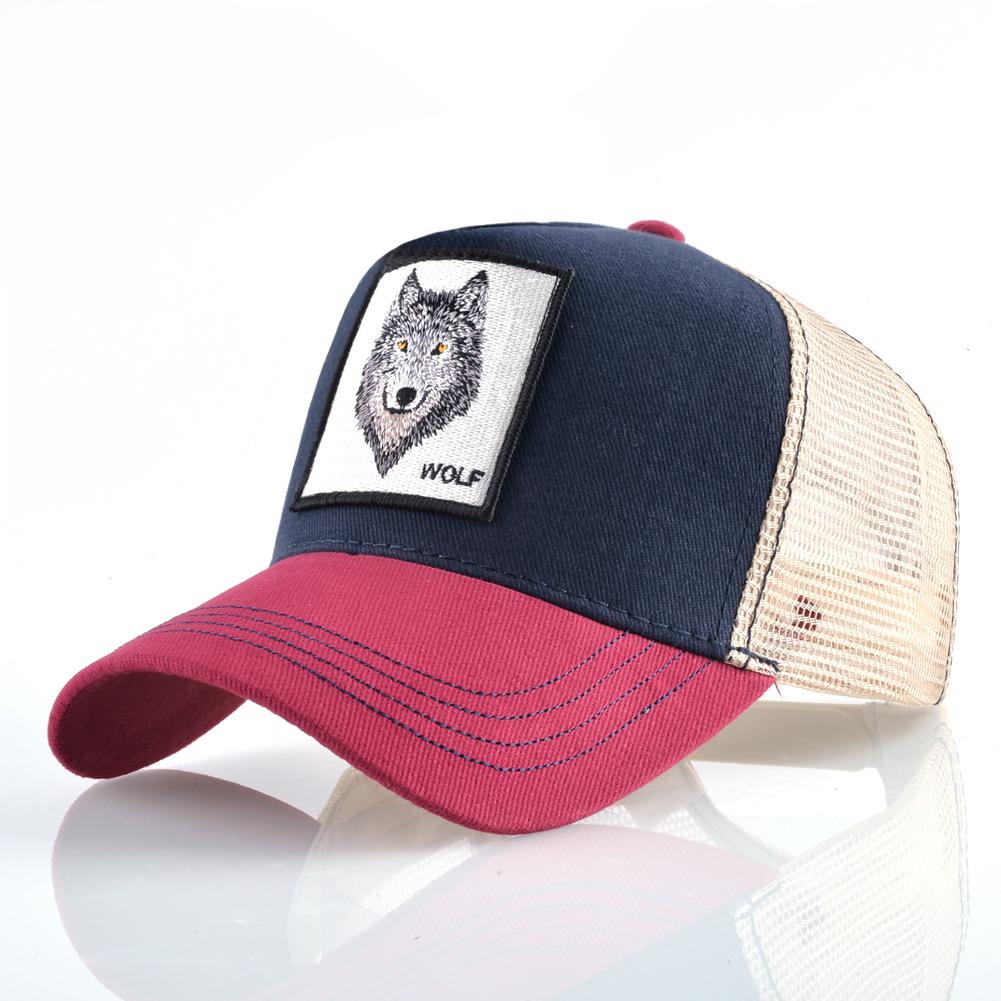 Cztery Pory Roku Czapka Trucker Męska Damska Snapback Hip Hop Czapka Baseballowa Z Haftem Naszywka Wilk Regulowany Daszek Kapelusz