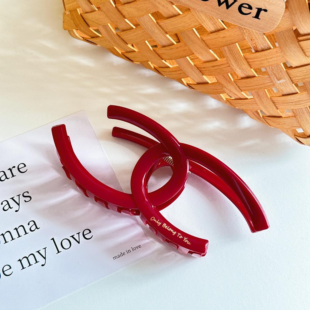 Fashionable Versatile Red Big Hair Claw Clip Ideal For Everyday And Events Special