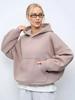 Felpa da donna casual a tinta unita con cappuccio, vestibilità aderente, manica lunga, manica corta, pullover, felpa con cappuccio e tasca