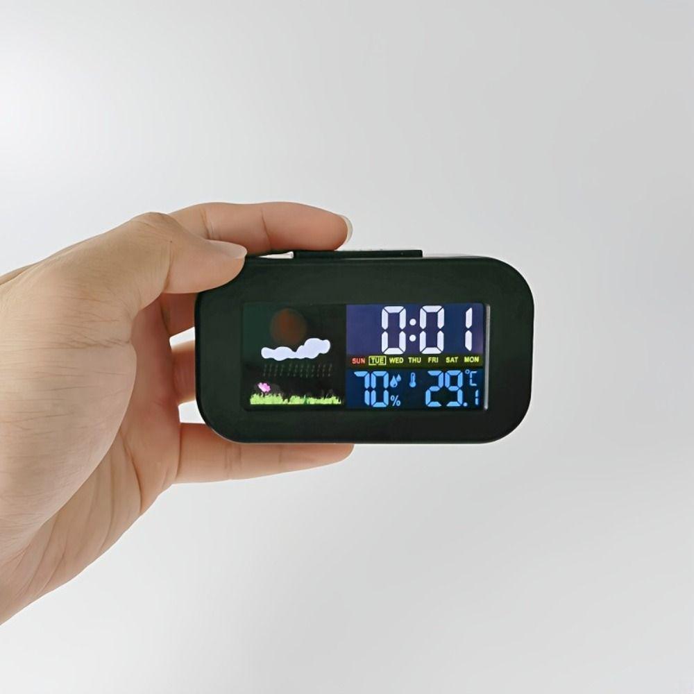 Large Screen Weather Station Clock Brightly Colored Alarm Function Clock Indoor Outdoor Display