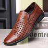 Luxury Summer New High Quality Business Casual Leather Shoes Breathable Hollow Soft Sole Anti Slip Sandalia Masculina Sneaker
