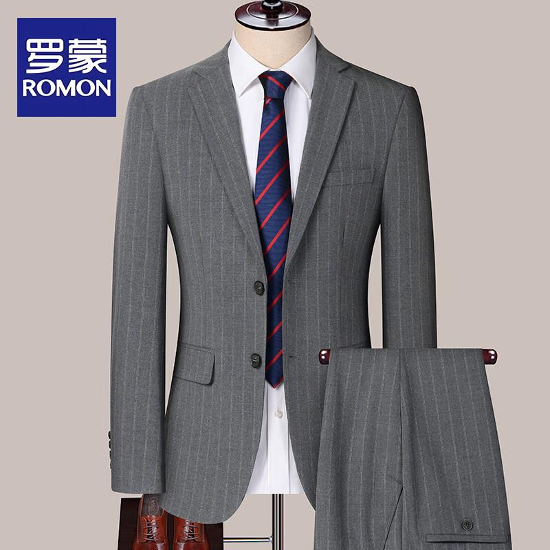 ROMON Men's Business Casual Striped Blazer Jacket