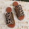 Fashion Summer Woman Slippers Leopard Print Gladiator Sandals Lightweight Beach Shoes for Woman Roman Style Flat Slippers Slides Women