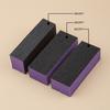 2pcs Buffer Block Sponge Sandpaper Nail File 60/80 Grit 3-Sided Manicure Tools (Purple & Black)
