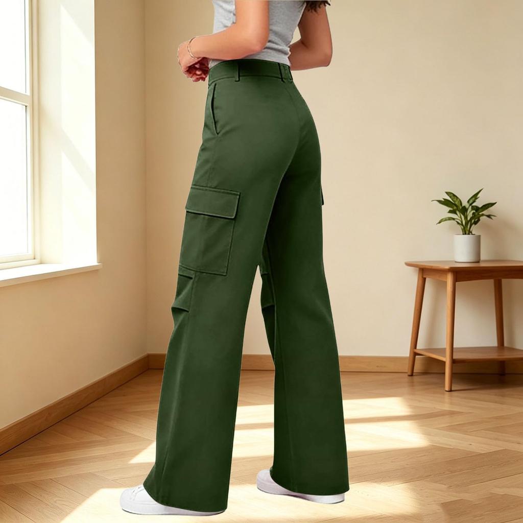 Women's Casual Loose Fit Cargo Pants with Multiple Pockets for Everyday Wear