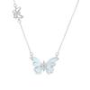 Tichia S925 Sterling Silver Luminous Enamel Butterfly Necklace for Women - Original Design Clavicle Chain