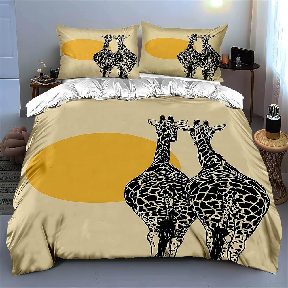 Giraffes and sun. Bedding Duvet cover sets Duvet covers Pillowcases gifts (1 * Duvet Cover 2 * Pillowcases, without duvet insert)