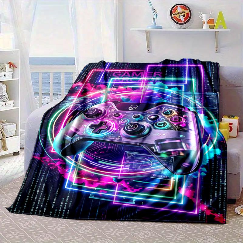 Colorful Gaming Adventure Blanket Flannel Blanket for Bed, Sofa, Camping, Hiking, Picnic Essentials, Gift for Family Fan Gifts
