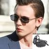 Men's Folding Color-Changing Photochromic Sunglasses with UV Protection and Polarized Lenses for Outdoor Driving.