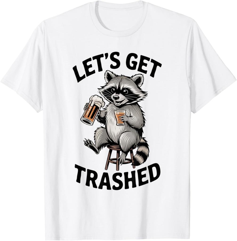 Funny Let's Get Trashed Raccoon Meme Humor Beer Unisex T-Shirt