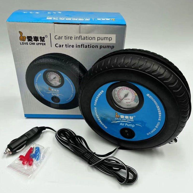 Car Air Pump for Small Car Vehicle Air Pump Tire Electric Portable Supplementary Air Pump for Temporary Emergency 12V Blue Mini Car Air Pump