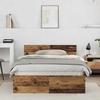 Bed Frame with Headboard Reclaimed Wood Look 193 x 125 x 70 cm Wood Based Material