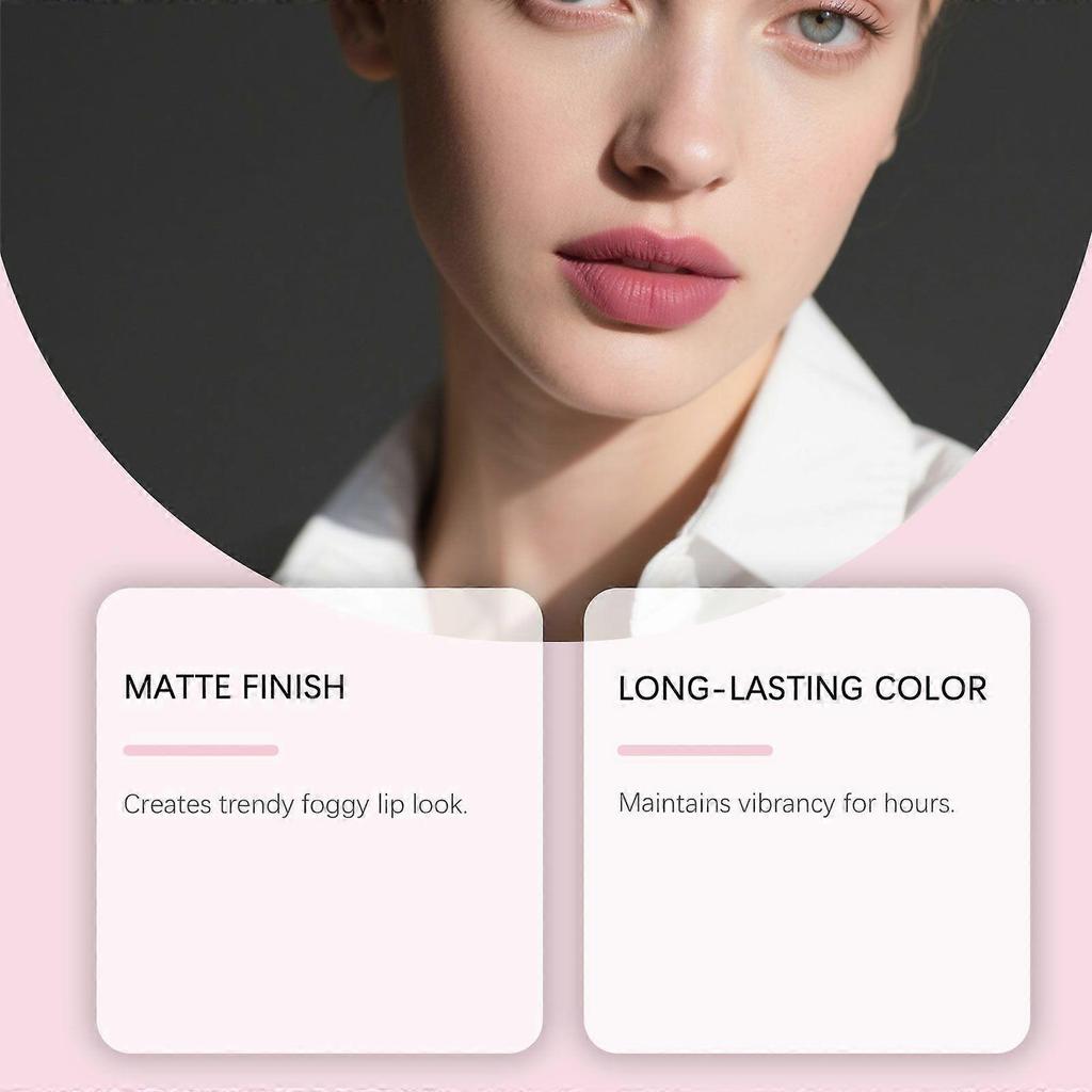 Zephoco Red Bean Paste Powder Matte Lip Pen Naturally Shows Color And Has A Matte Finish That Doesn't Smudge. It Can Be Used Daily To Flatter The Lips
