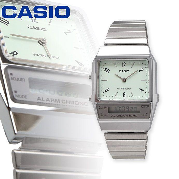 CASIO Watch Casio Standard Watch Cheap Casio Chipkashi Ana-Digi Quartz AQ-800E-3A Unisex Pale Green Overseas Model [Parallel Import]