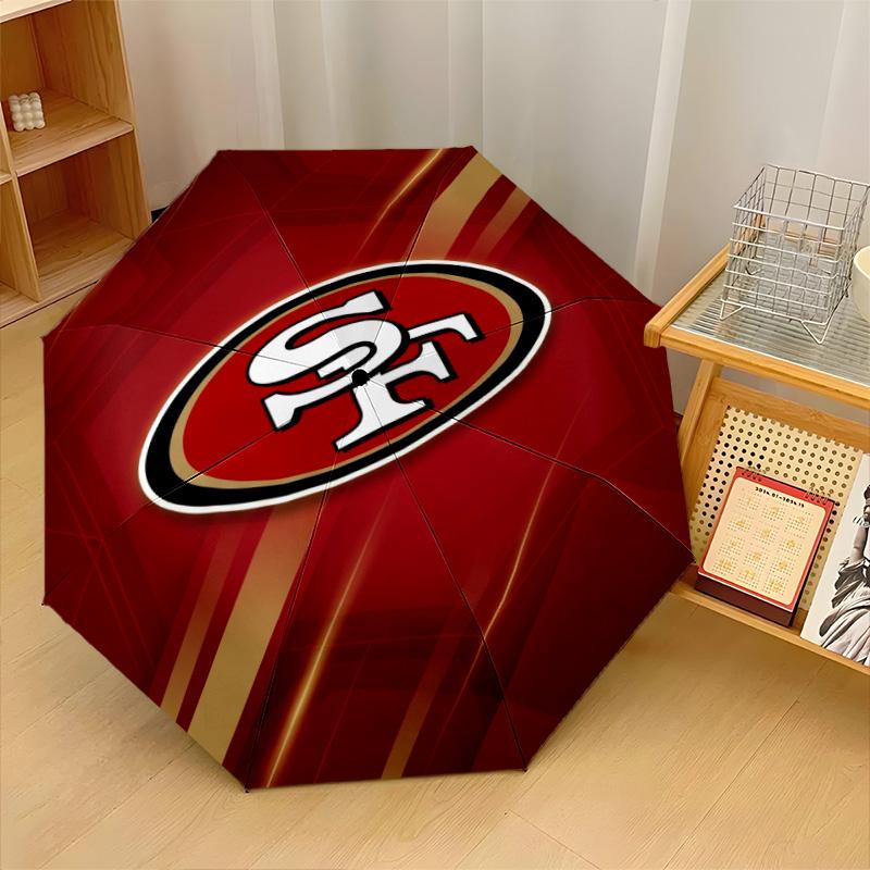 San Francisco 49ers Print Auto 8?Ribs Folding Umbrella Wind Resistant Lightweight Automatic Umbrella For Daily Travel