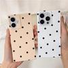 Fashion Black Wave Point Right Angle Case For iPhone 16 17 Pro Max 15 14 13 Cute Polka Dots Shockproof Back Cover