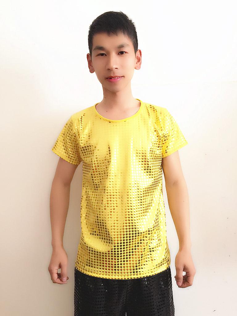Unisex Sequin Stretch Performance Jazz Dance T-Shirt