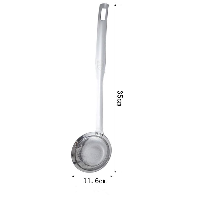 Stainless Steel Fine Mesh Fat Skimmer Spoon Strainer Fat Oil Skim Grease Foam Filter With Handle Kitchen Tool