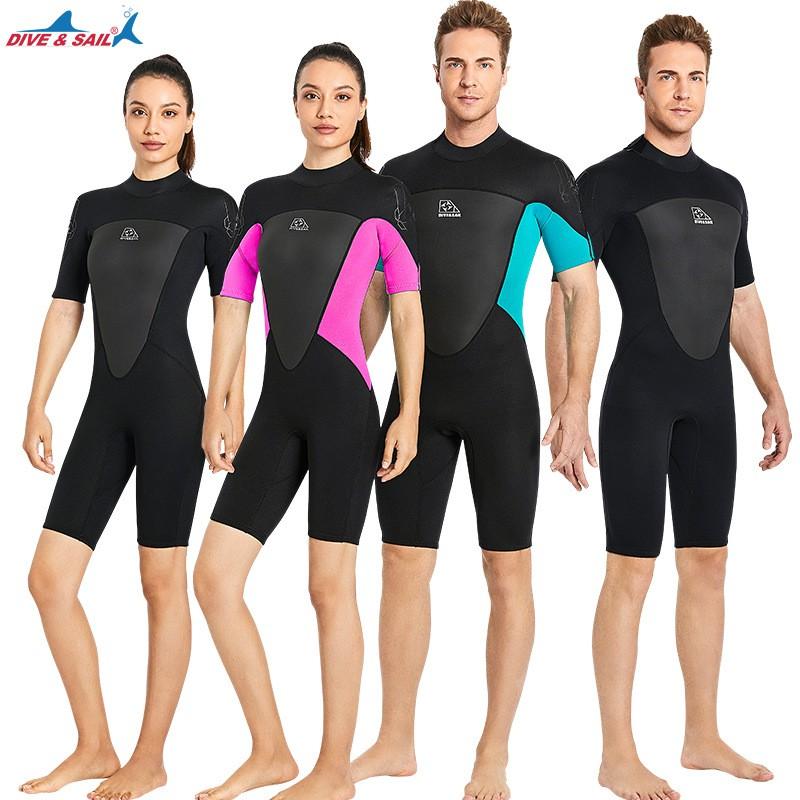 Pánský potápěčský oblek 2mm Jednodílný Krátký rukáv Tepelný Surfing Snorkeling Odolný proti chladu Plavecké spodní prádlo