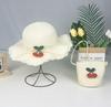 Kids' Cherry Wave Straw Sun Protection Beach Bucket Hat & Bag Set