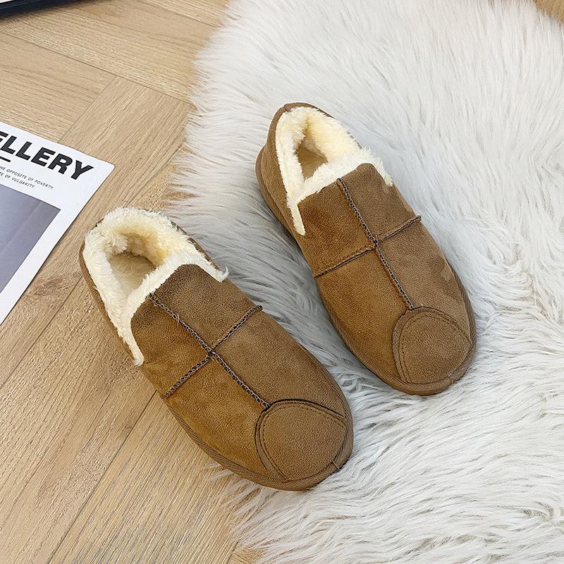 Snow boots women's winter short boots velvet women's boots thermal shoes casual lazy flat cotton shoes women