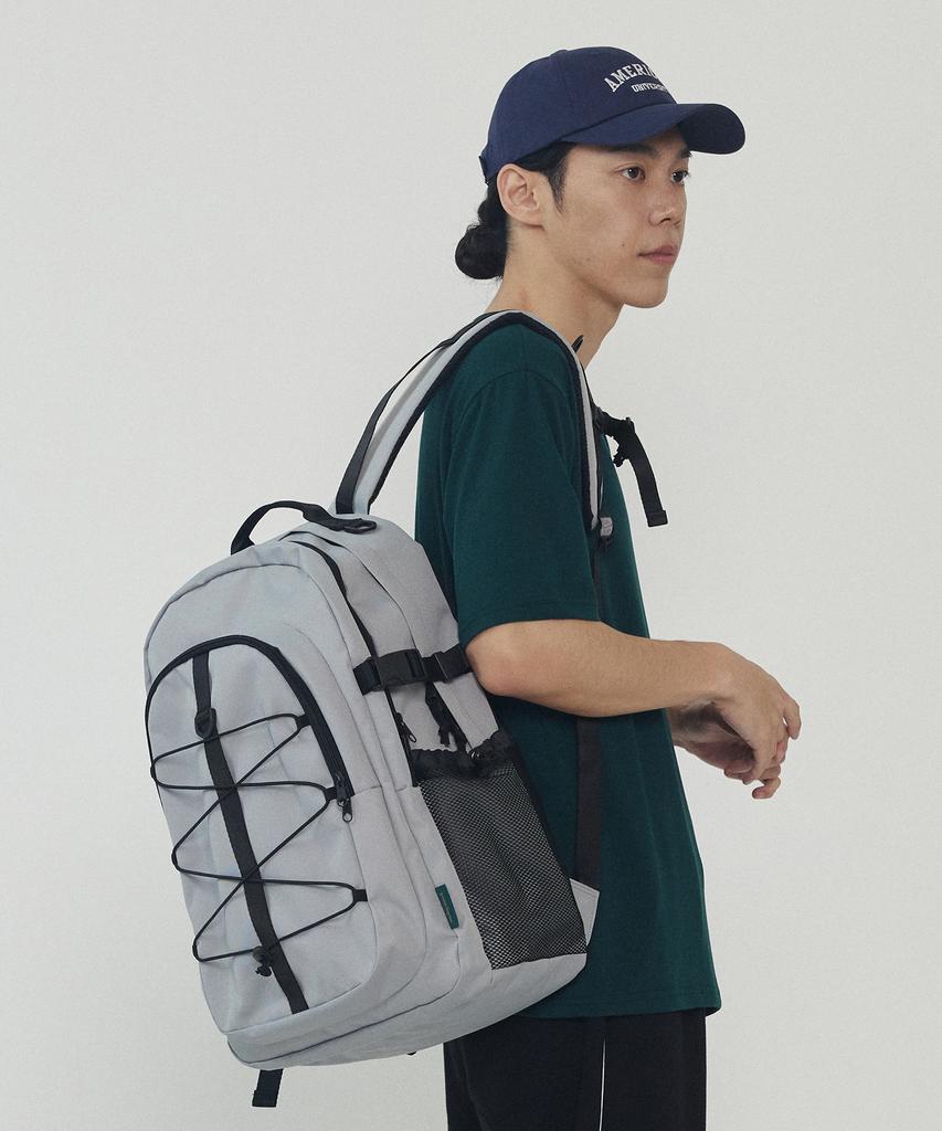 Analog Mood Flap String Utility Backpack (Grey)