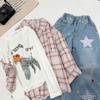 Girls' Plaid Shirt & Star Jeans Set - Stylish Korean Spring/Autumn Wear 2026