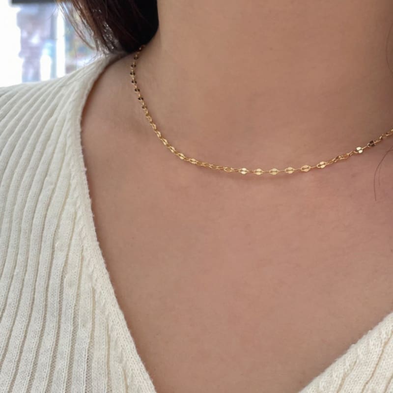 

geegee [silver925] shiny chain necklace - 18k gold plate daily chain necklace GOLD