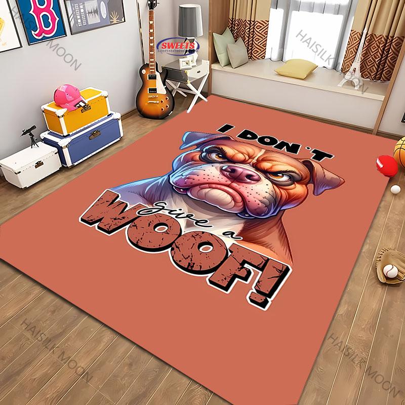 Bulldog Large Area Print Carpet Non-Slip Soft Rug Indoor Floor Mat Decorative Washable Rug for Teens Adult Gifts