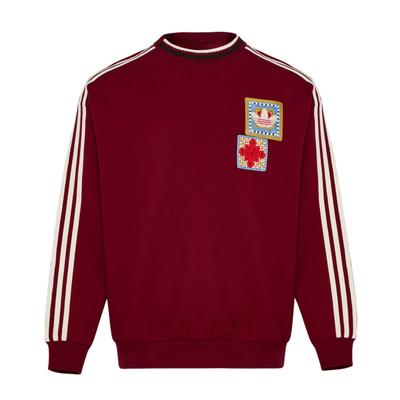 adidas Originals FW25 Gefertigter Rundhals-Pullover Jahr des Pferdes Limitierte CNY Neujahrsedition Sportlich Locker Gestreifter Pullover Sweatshirt KU1423