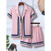 2024 New Men's Beach Wear 2-Piece Quick Drying Hawaiian Shirt and Shorts Set Summer Men's Fashion Striped Print Casual Wear