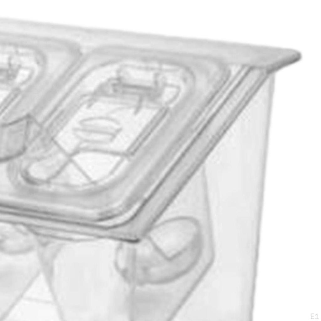 Chilled Condiment Server Removable Dishes with 3 Containers Pot Transparent Lids for