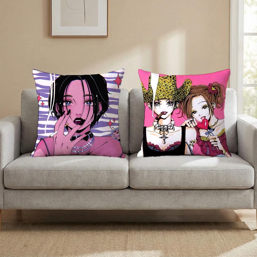 Anime Nana Cushion Cover Cushion Cover Set 4Pcs 50X50 45X45 40X40 Pillowcase Decorative Sofa Home Decor