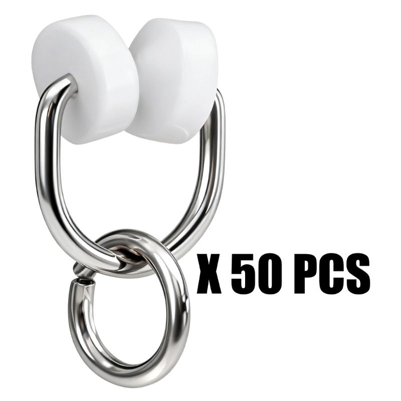 Universal Caravans Motorhome Curtain Track Rollers Hooks Noise Reducing Design For Smooth Quiet Gliding Operation 50pcs