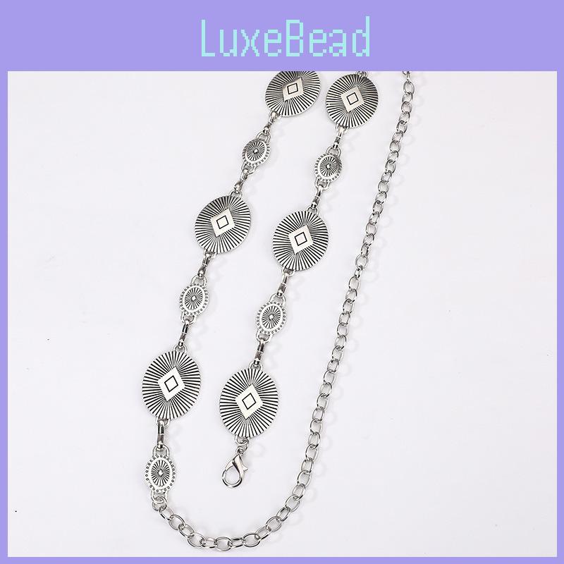 Silver Waist Metal Chain For Women With Retro Carved Buckle For Spring Fall And