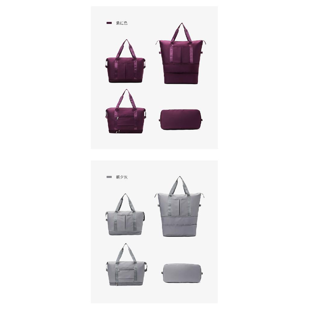 Large-capacity Double-layer Expandable Sports Handbag with Dry and Wet Separation, Suitable for Swimming, Yoga, Fitness, and Short-trip Travel