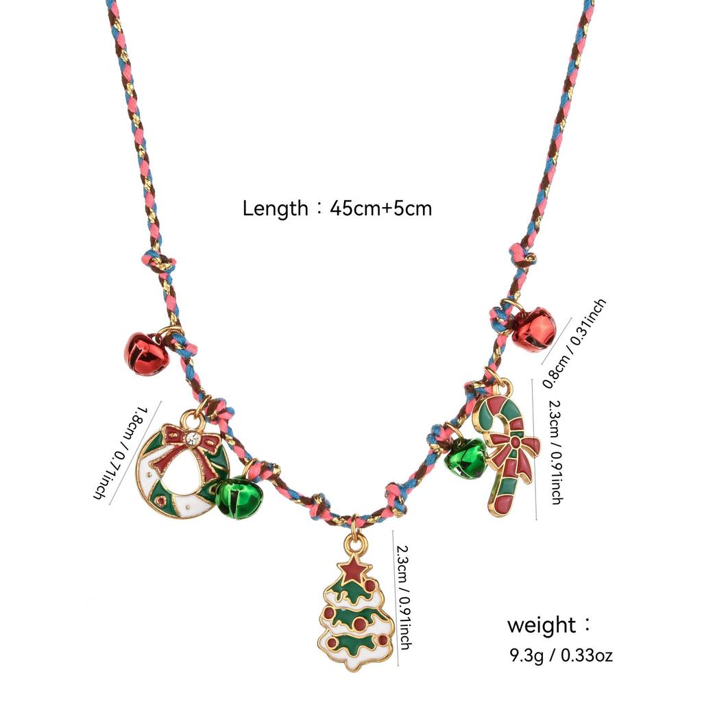 Christmas Series Stainless Steel Necklace with Tree, Socks, and Bells Design