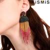 Beaded Tassel Dangle Earrings Long Handmade Bohemian Statement Drop Earrings for Women Fashion Jewelry Gift